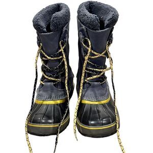 L.L. Bean Kids Gray Lace Up Fleece Lined Winter Snow Boots. Big Kids 6.